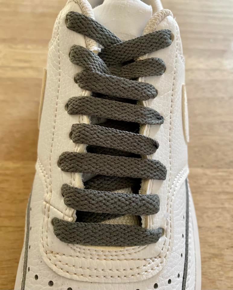 Slate grey flat laces for sneakers and trainers | CrazyLace