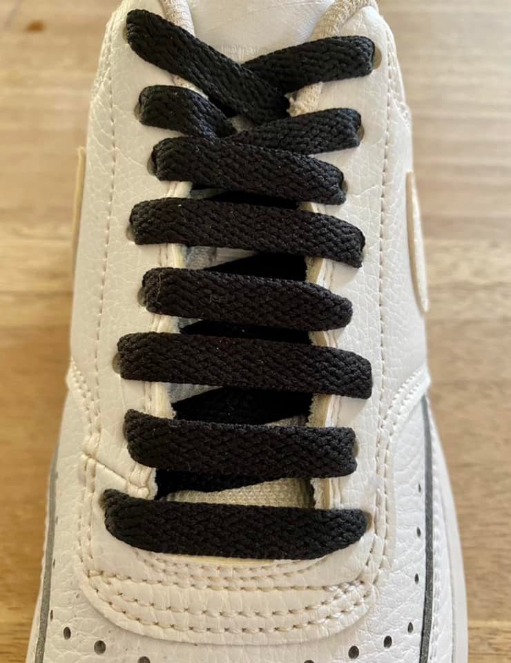 Black flat laces for sneakers and trainers | CrazyLace