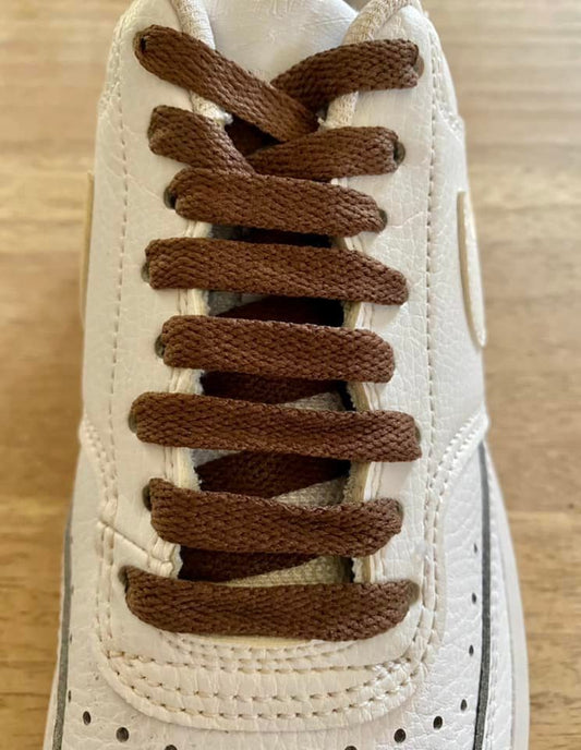 Chocolate brown flat laces Crazylace