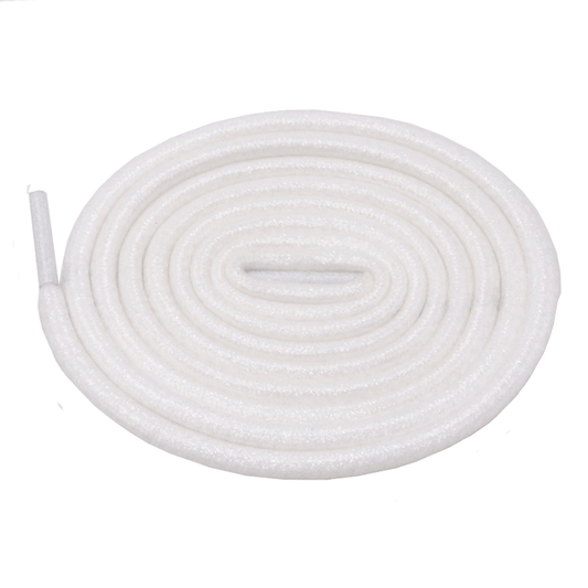 Lacets ronds blanc neige pailletés en Lurex
