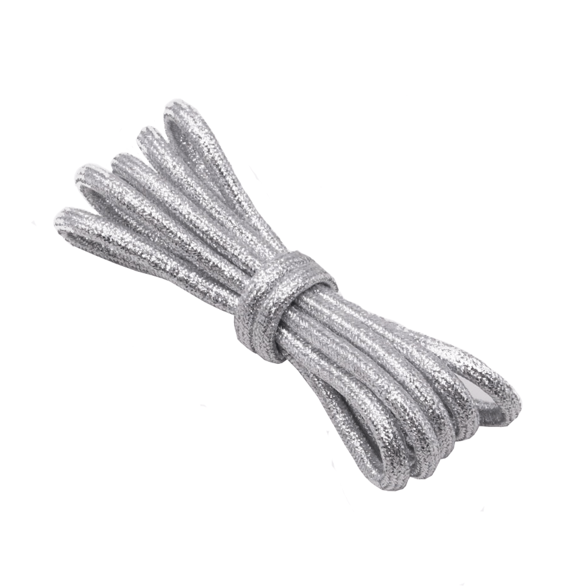 Silver glittery Lurex round laces