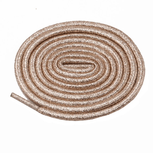 Lacets ronds or rosé pailletés en Lurex