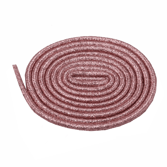 Lacets ronds rose glamour pailletés en Lurex