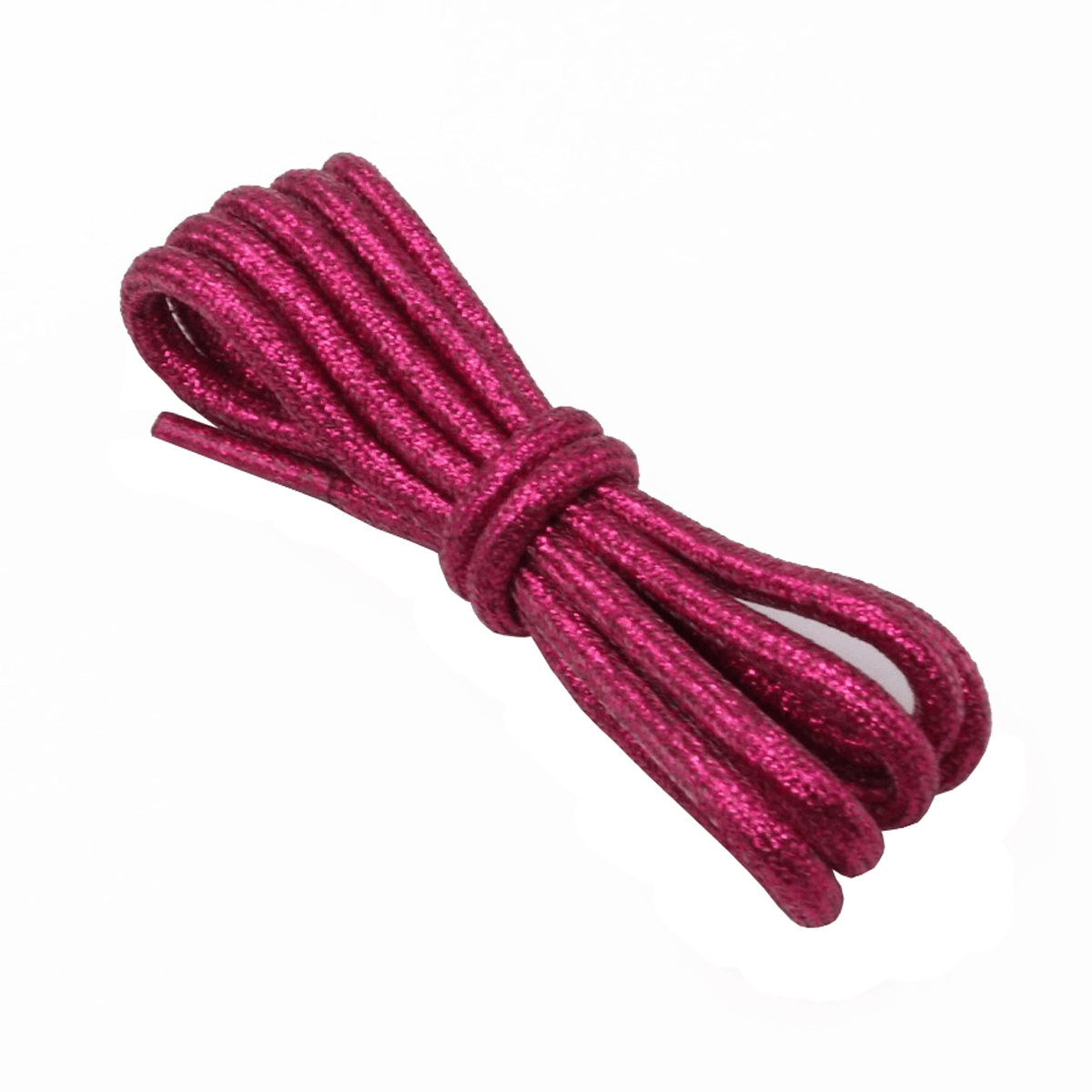 Lacets ronds rose fuchsia pailletés en Lurex