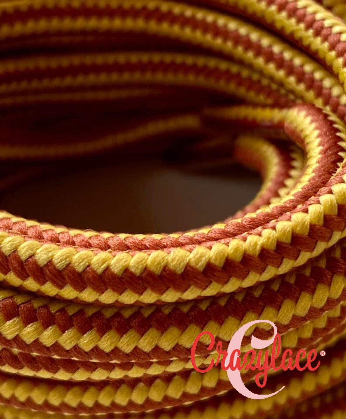Brown and yellow hiking boot laces