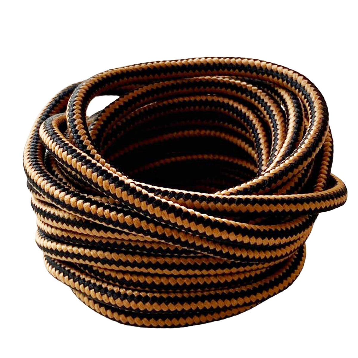 Copper and black hiking boot laces