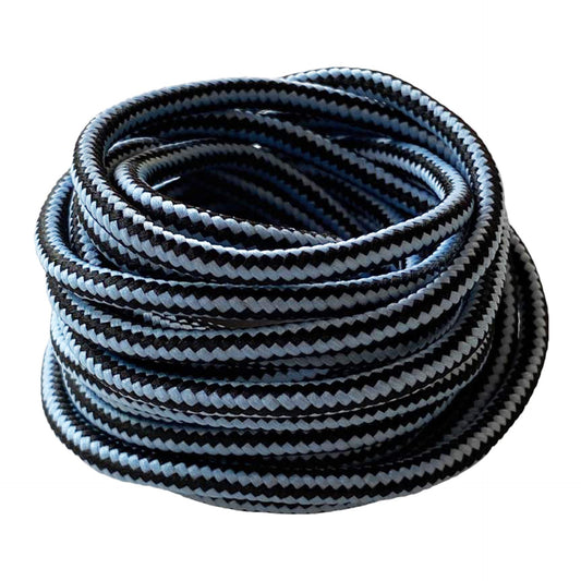 Sky blue and black hiking boot laces