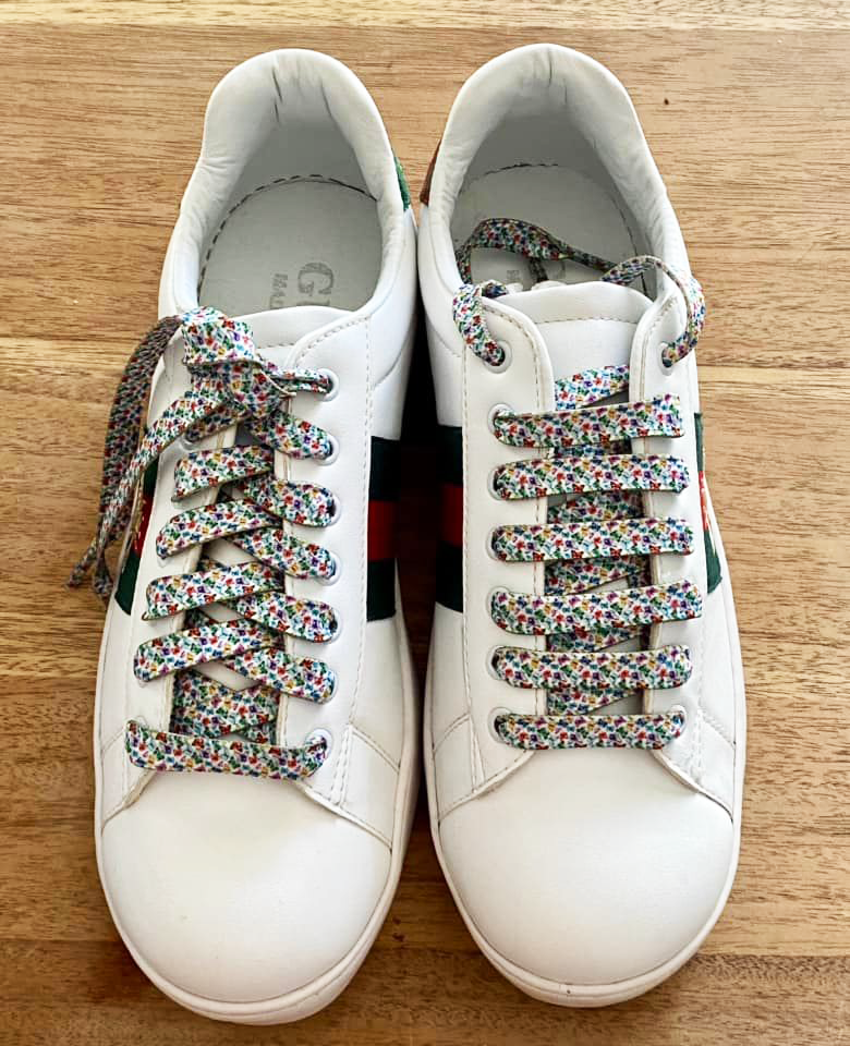 Lacets plats multicolore imprimés  L'envolent des Papillons