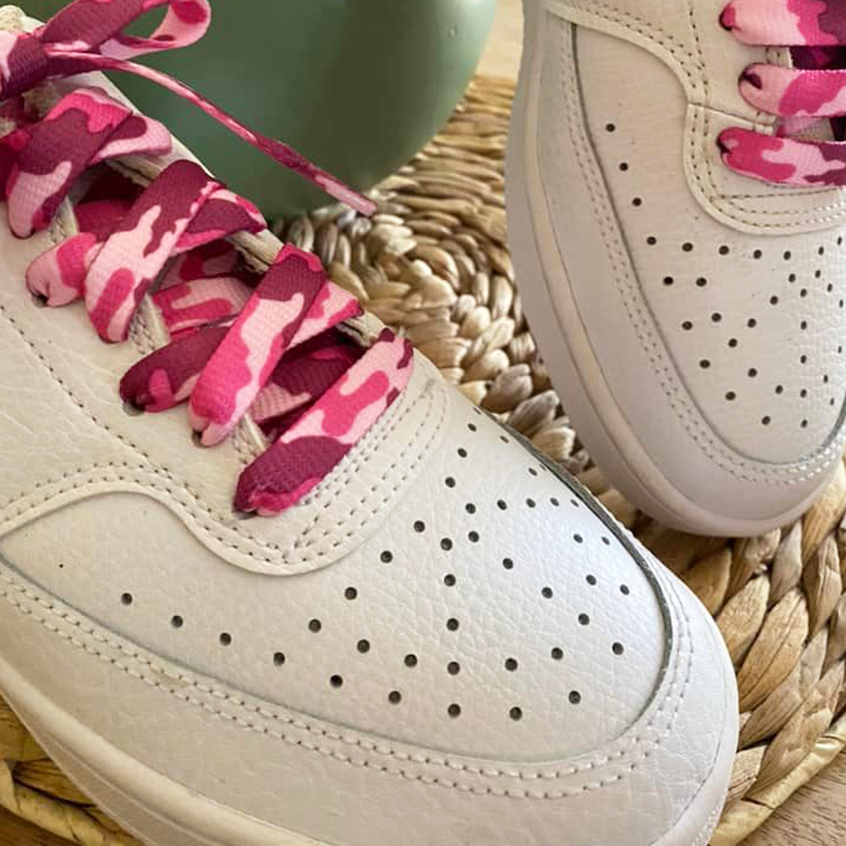 Pink army camouflage laces