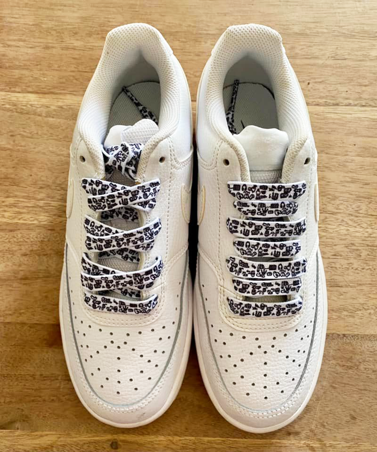 Printed white flat laces - Cool rap