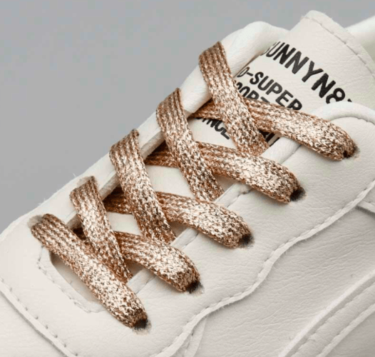 Thin rose gold glitter flat laces