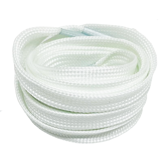 Lacets plats phosphorescent blanc
