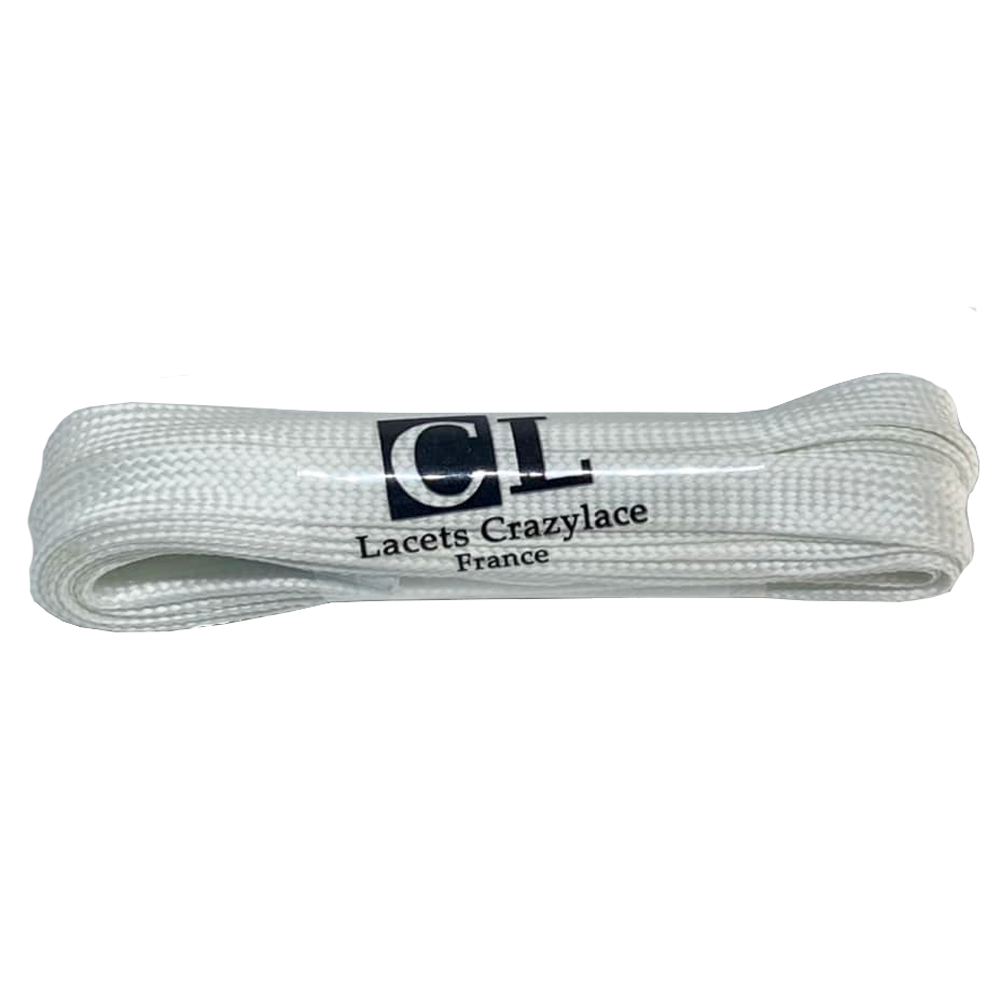 Lacets plats phosphorescent blanc