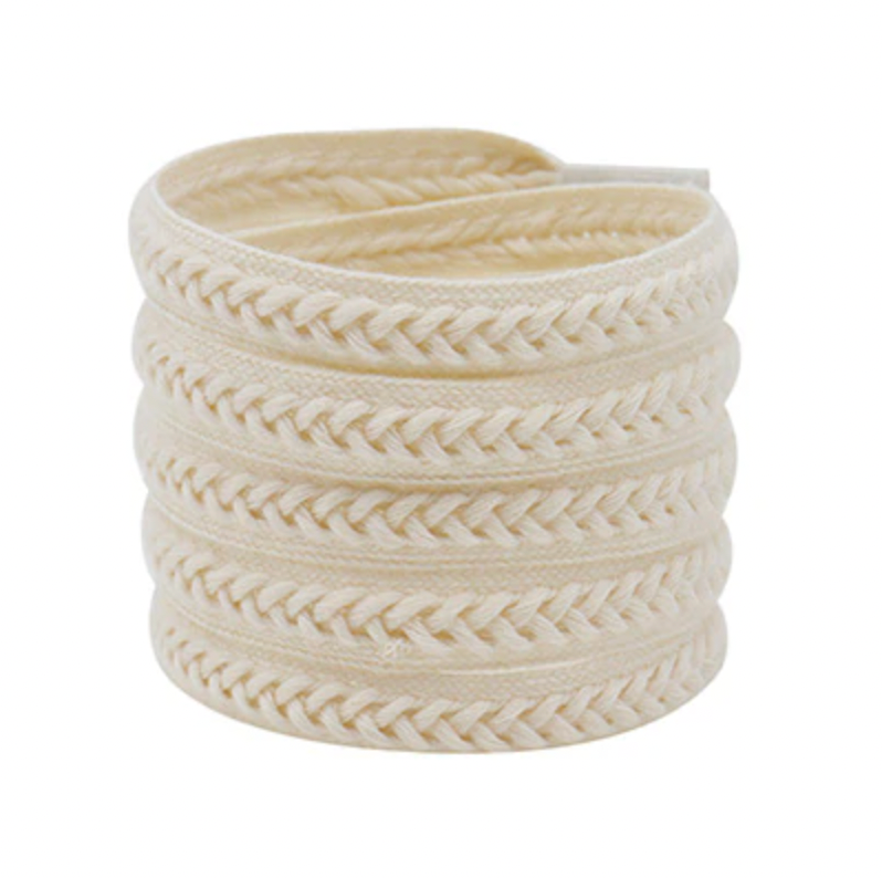 Cream herringbone flat laces