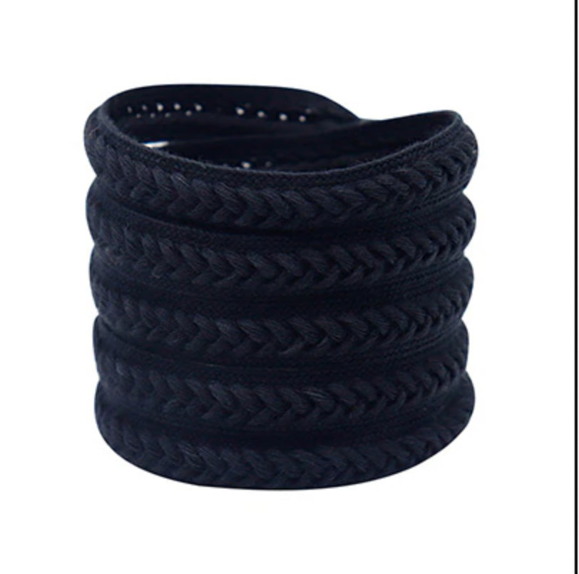 Black herringbone flat laces