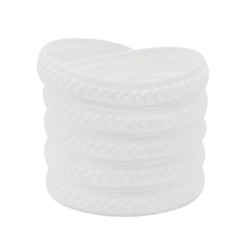 White herringbone flat laces