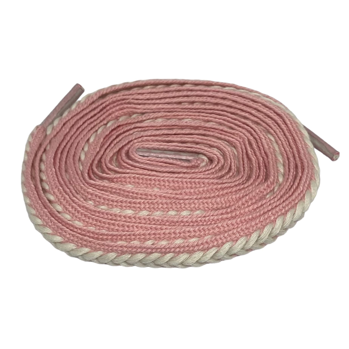 Pink and beige wheat-ear flat laces