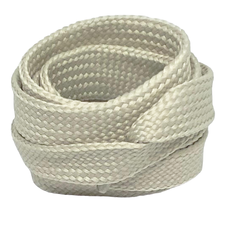 Lacets plats larges 1,8 cm blanc grège - Crazylace