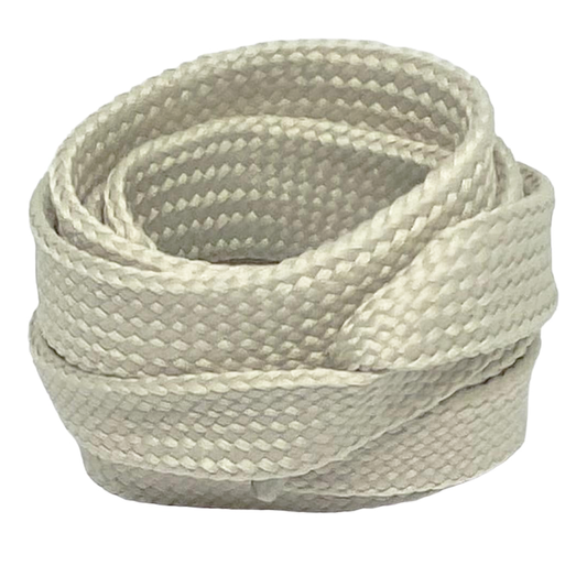 1.8 cm wide flat laces, greige white - Crazylace