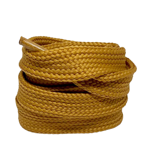 Wide flat laces 1.8 cm Ocher brown - Crazylace