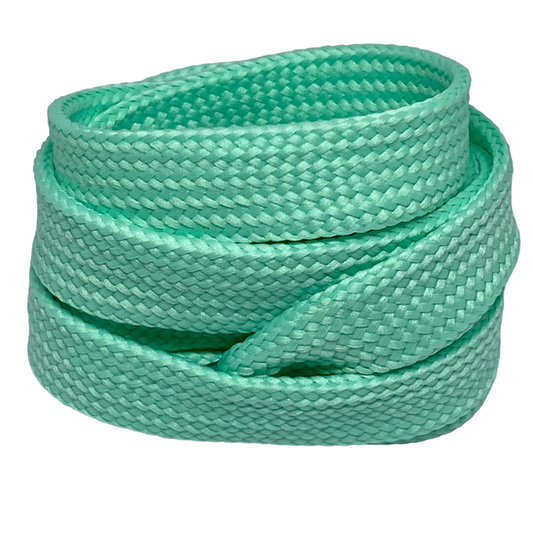 Bahamas green wide flat laces 1.8 cm - Crazylace