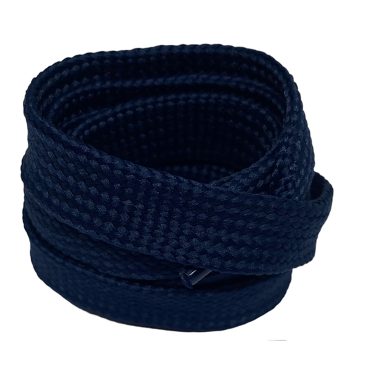 1.8 cm wide flat laces in China ink blue - Crazylace