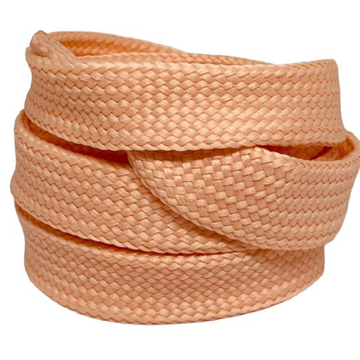 Lacets larges plats rose saumon 1,8 cm - Crazylace