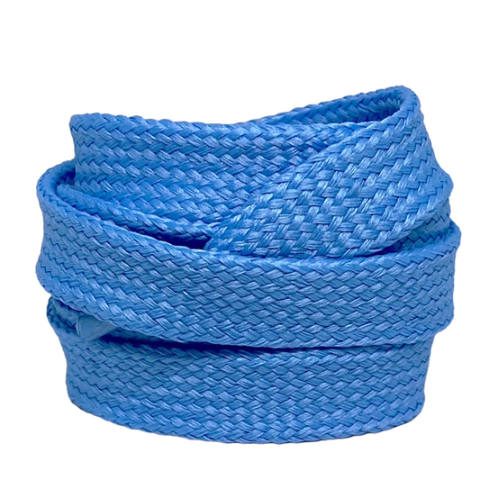 1.8 cm wide flat laces, Azure blue - Crazylace