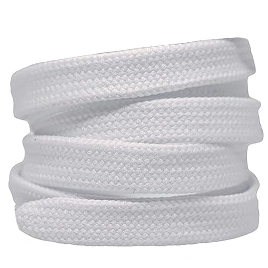 Wide flat shoelaces 1.8 cm White - Crazylace
