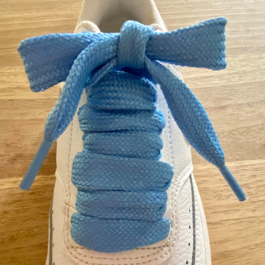 1.8 cm wide flat laces, Azure blue - Crazylace