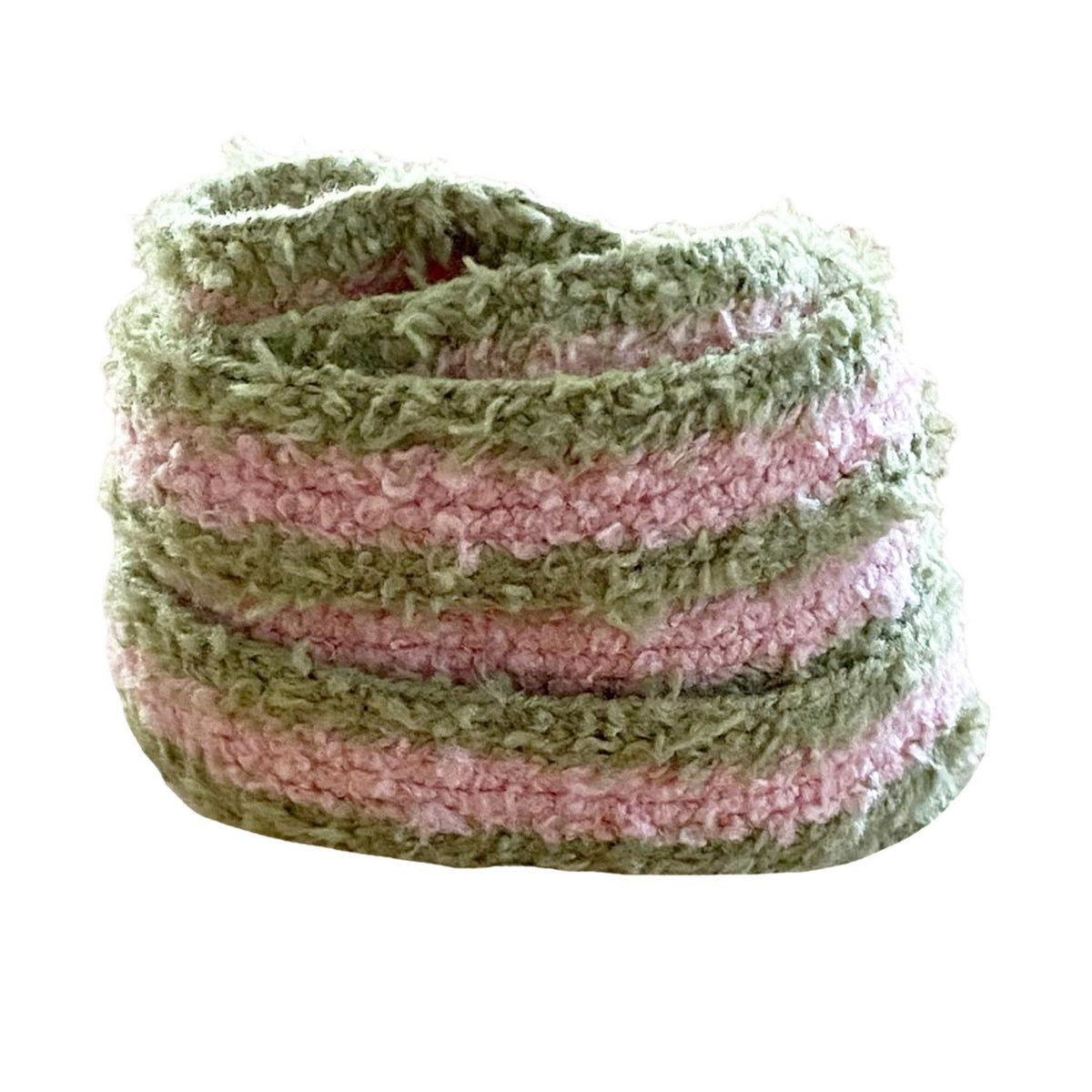 Lacets fluffy vert kaki et rose pour sneakers