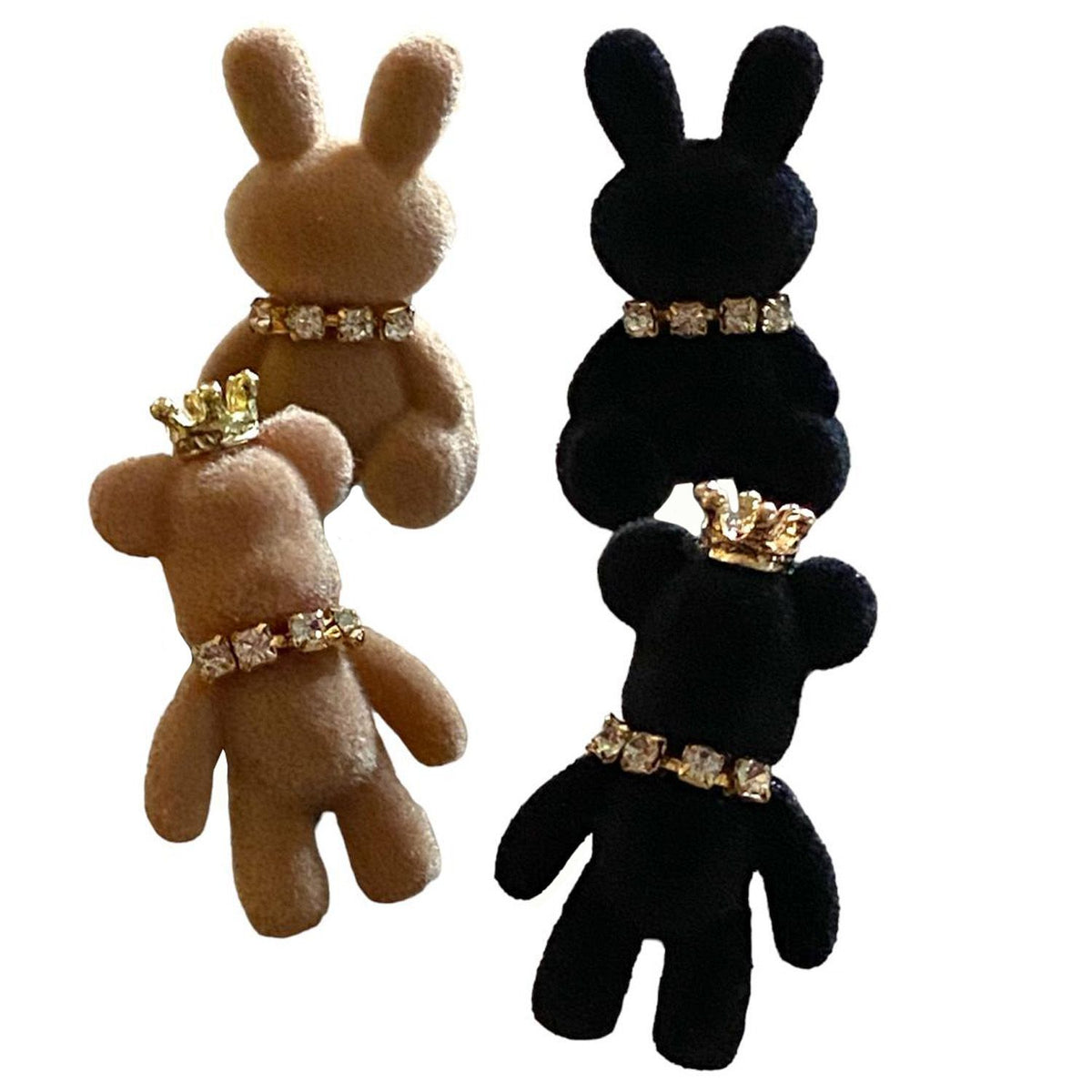 Cute animal velvet lace-up jewelry with rhinestones