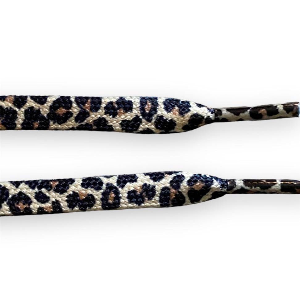Beige and camel leopard laces
