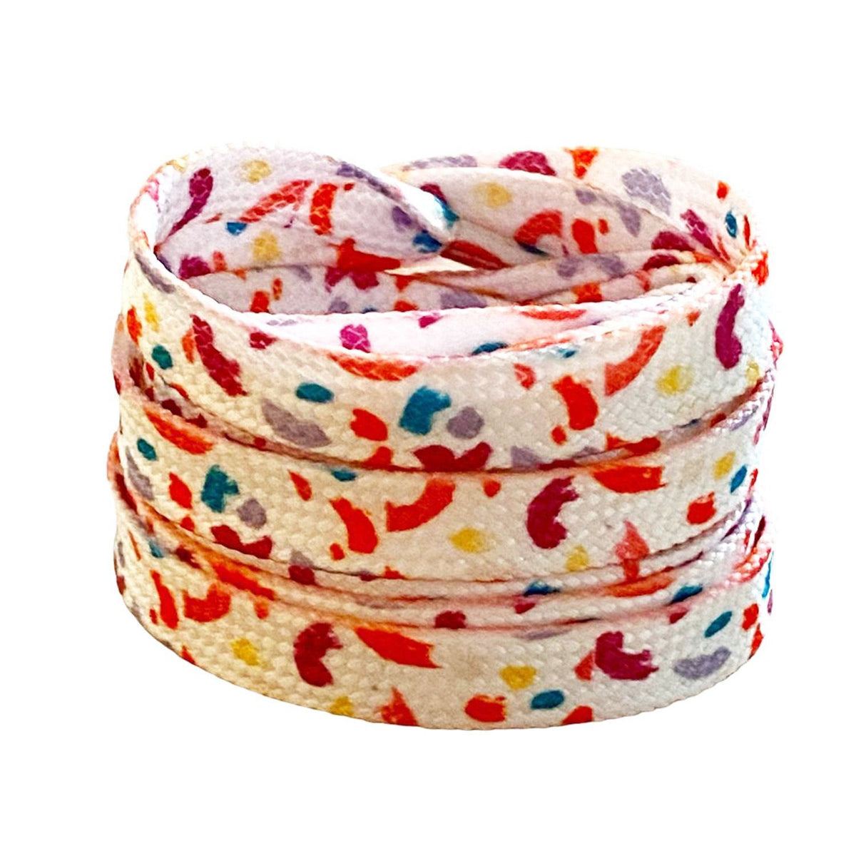 Multicolor confetti print laces