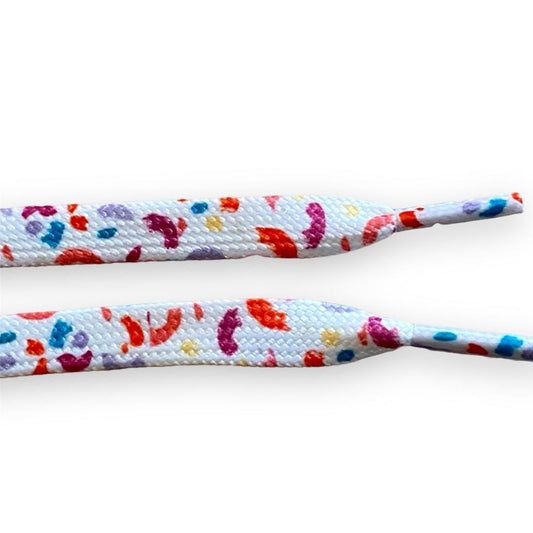 Multicolor confetti print laces