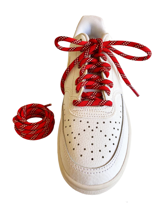 Thick round two-tone laces madder red / midnight blue - New