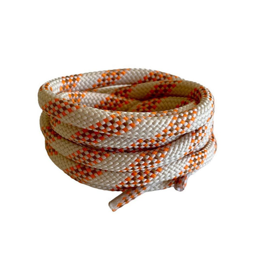 Thick round two-tone beige / apricot laces