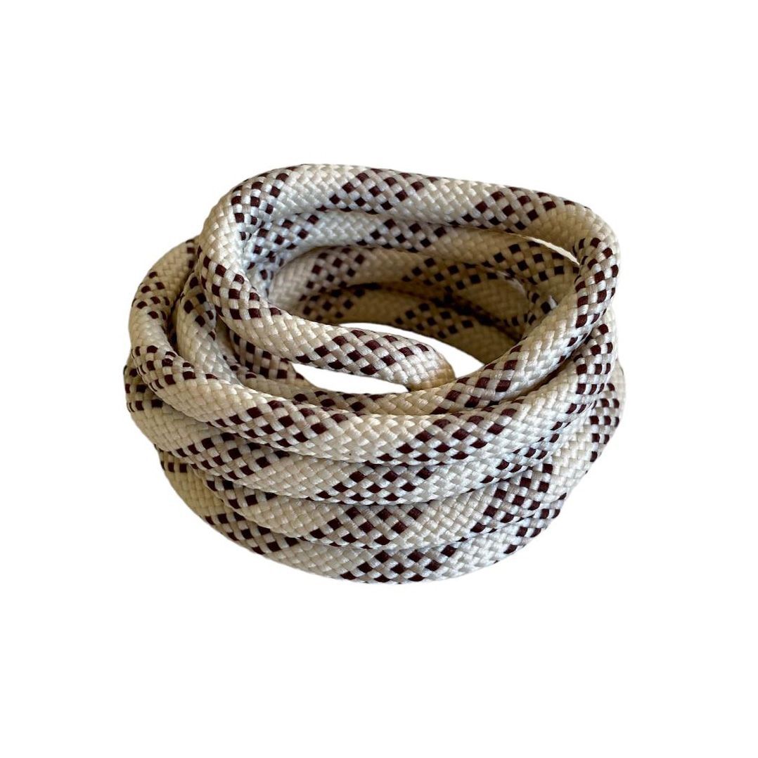 Thick two-tone beige/coffee round laces