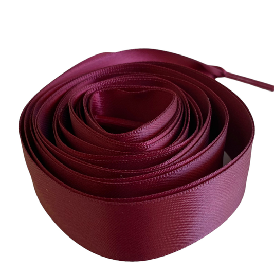 Lacets satins larges bordeaux