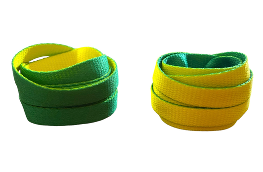 Green and yellow pep's lace-pop laces