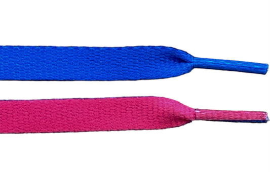 Pink and blue donut lace-pop shoelaces