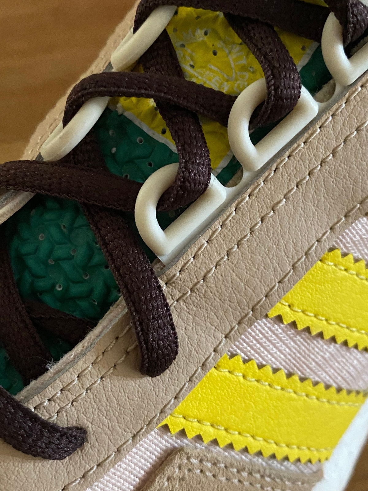 Brown oval athletic laces