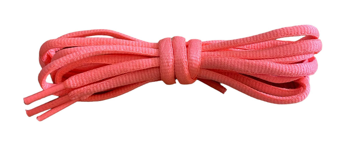 Salmon pink oval athletic laces