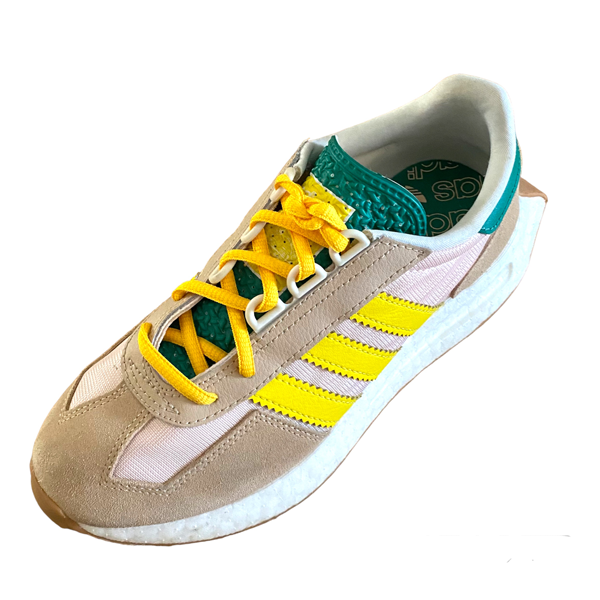 Bright yellow oval athletic laces