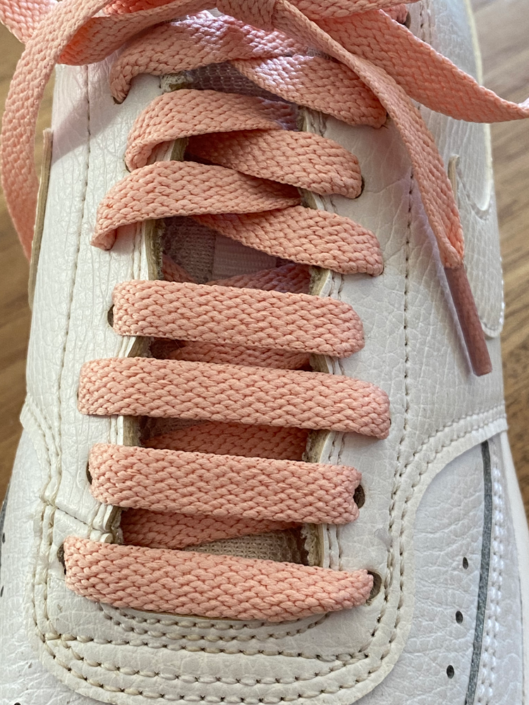 Lacets plats rose Misty pour chaussures et Sneakers en matière recyclée