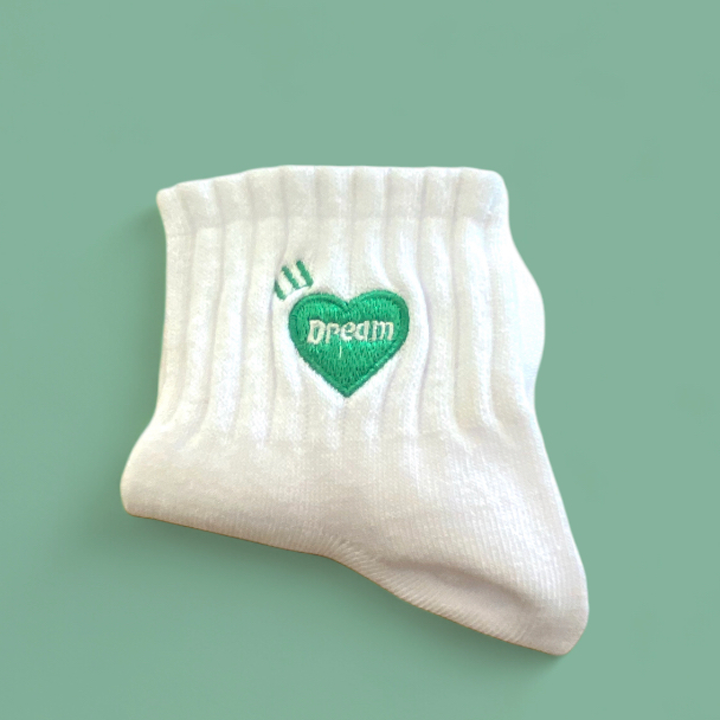 White embroidered cotton ankle socks