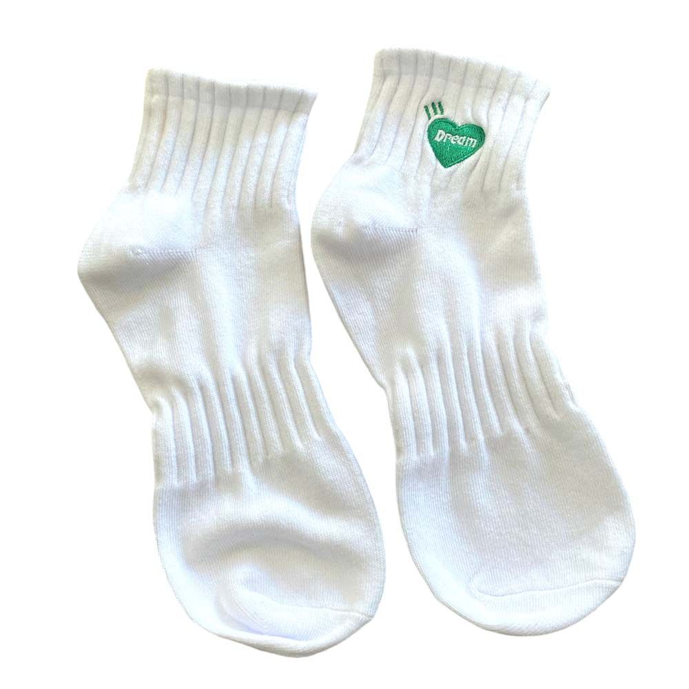 White embroidered cotton ankle socks