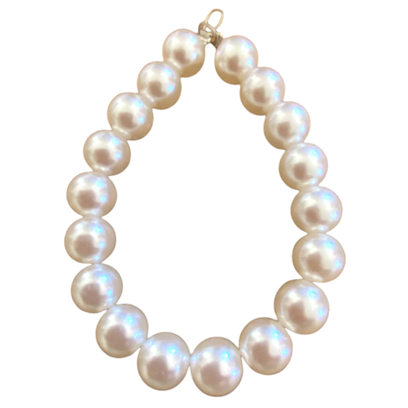 "Soft pearl style" white bead bracelet for shoes or sneakers