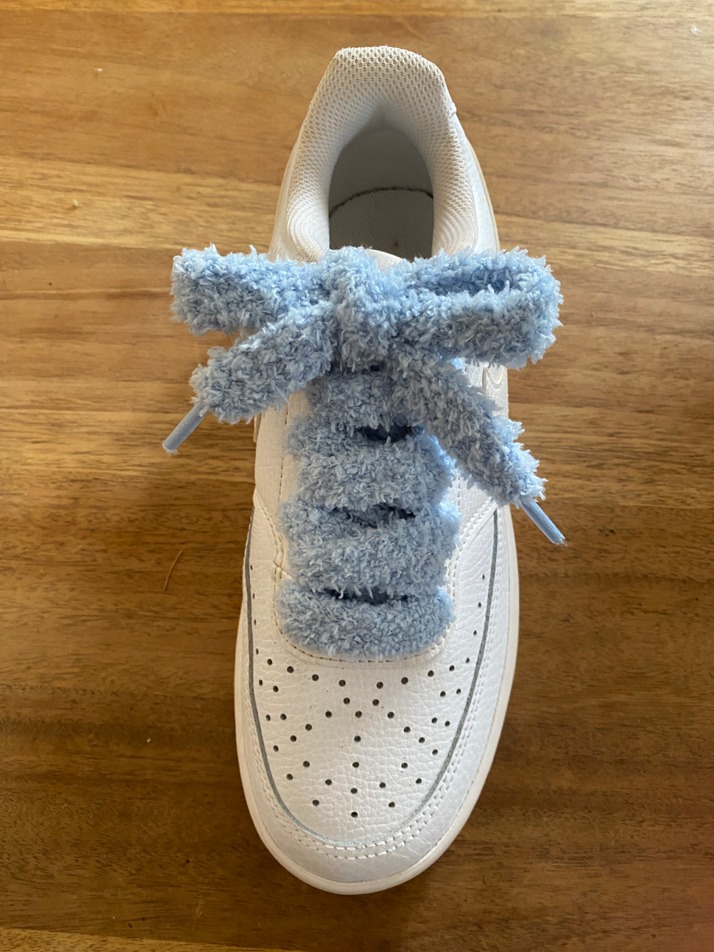 Lacets Fluffy pour Sneaker tout doux couleur souffle bleu