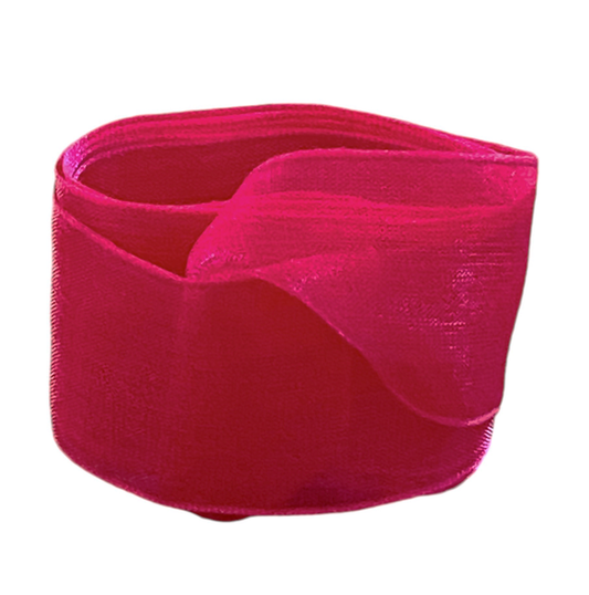 Wide fuchsia organza laces